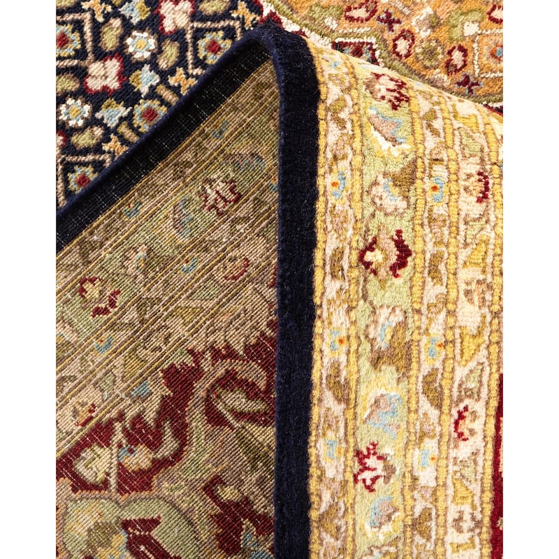 Overton Hand Knotted Wool Vintage Inspired Traditional Mogul Black Area Rug - 8 x 10