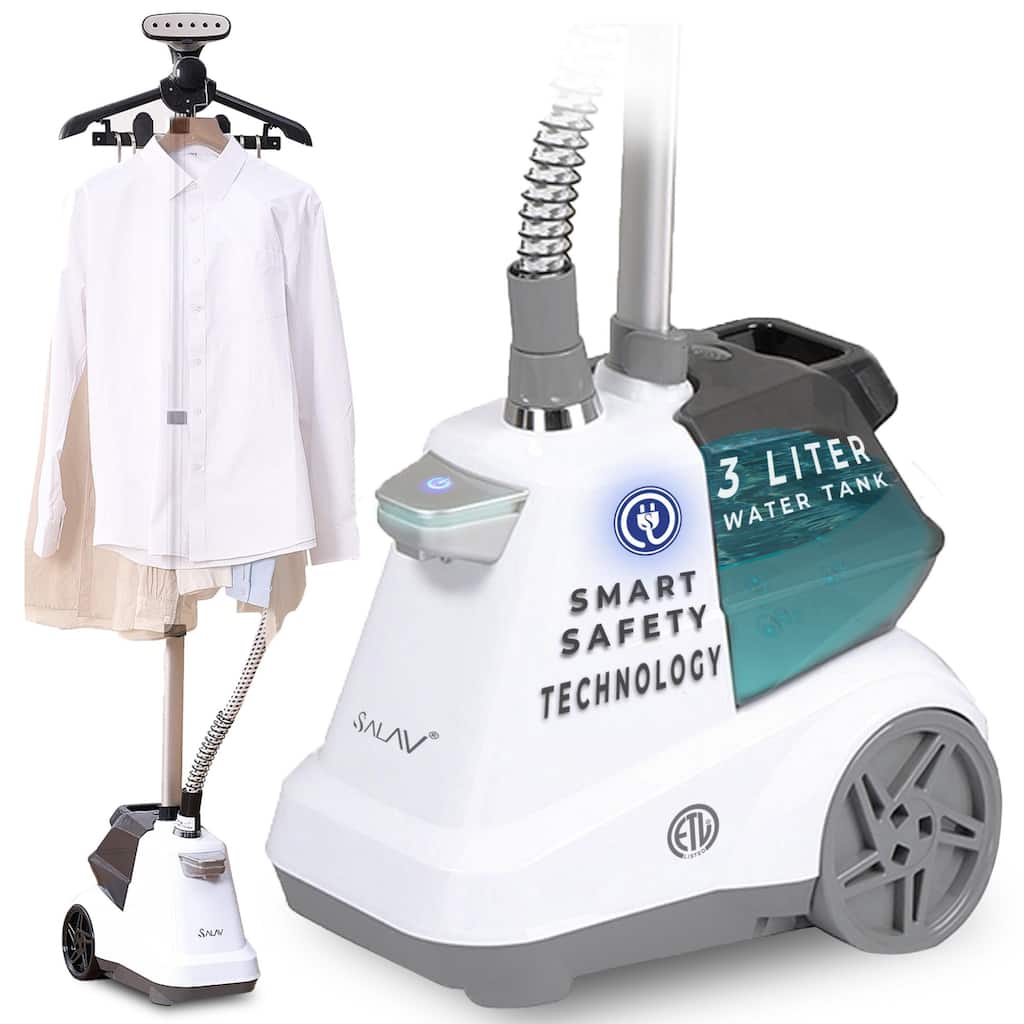 SALAV Commercial-Grade Smart Auto Shut-Off 1800W Garment Steamer in White