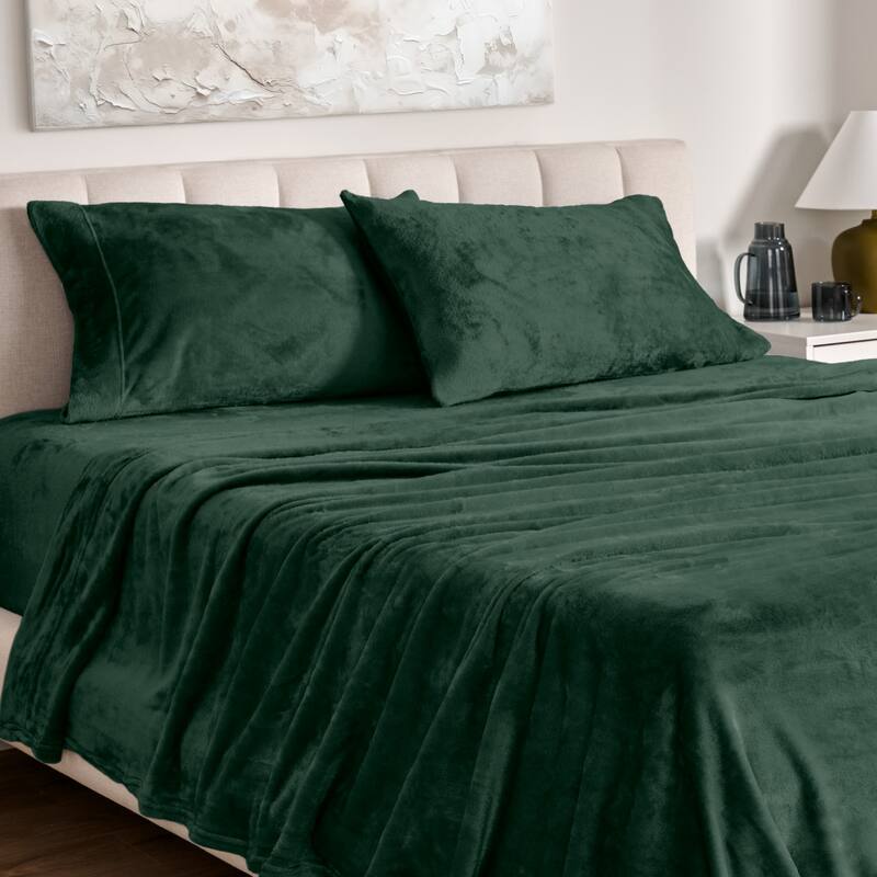Bare Home Velvety Soft Microplush Sheet Set - King - Forest Green