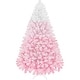 preview thumbnail 1 of 11, Yaheetech Premium 6ft/7.5ft Snow Flocked Artificial Decorative Christmas Tree, Pink