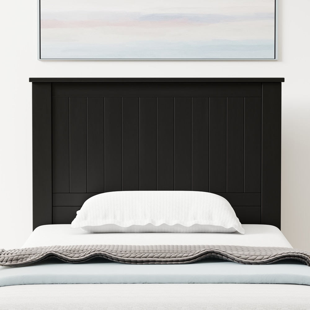 Black wood panel shop headboard