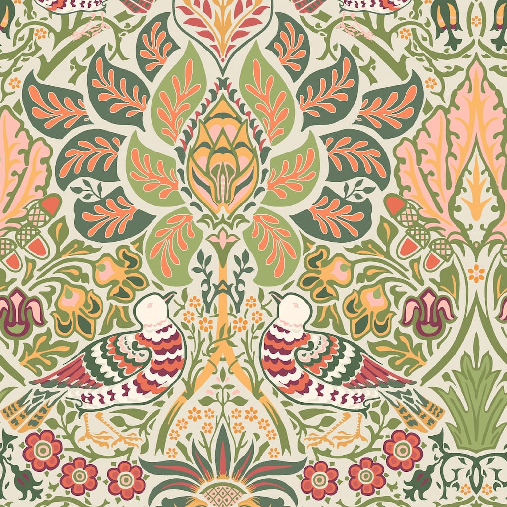 William Morris Dove & Rose Olive Wallpaper