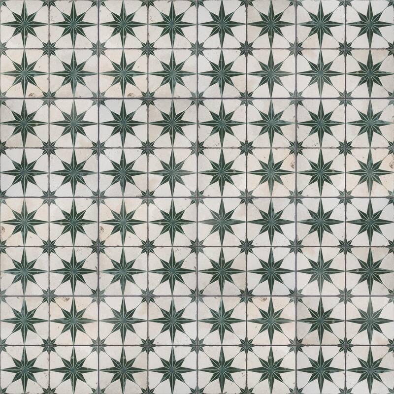 Merola Tile Kings Star Luxe Sage 17-5/8" x 17-5/8" Ceramic Floor and Wall Tile