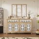 preview thumbnail 21 of 31, Rustic Carved Wood Sideboard Cabinet with Bonus Matching Wall Art Buffet Console Table