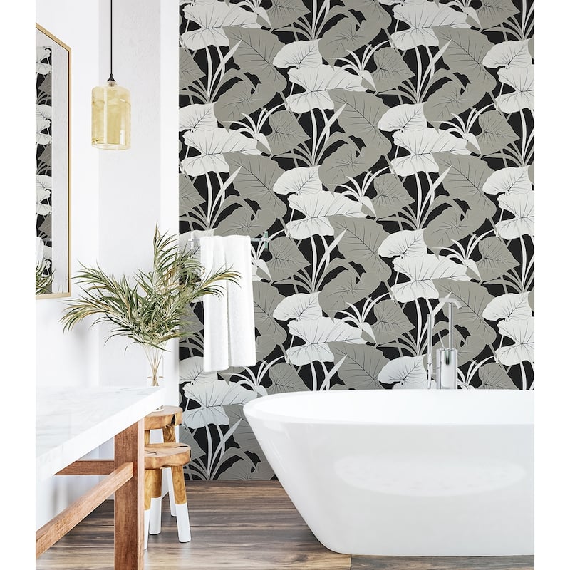 NextWall Elephant Leaves Peel and Stick Wallpaper