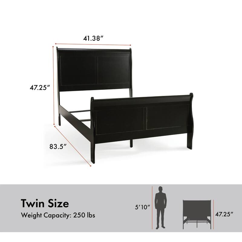 Furniture of America Mayday Modern Solid Wood 2-Piece Sleigh Bedroom Set