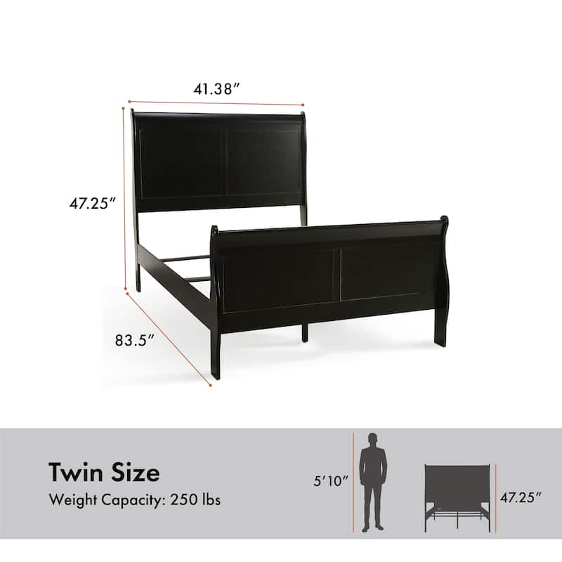 Furniture of America Mayday Traditional Kids Solid Wood 3-Piece Bed and 2 Nightstand Bedroom Set