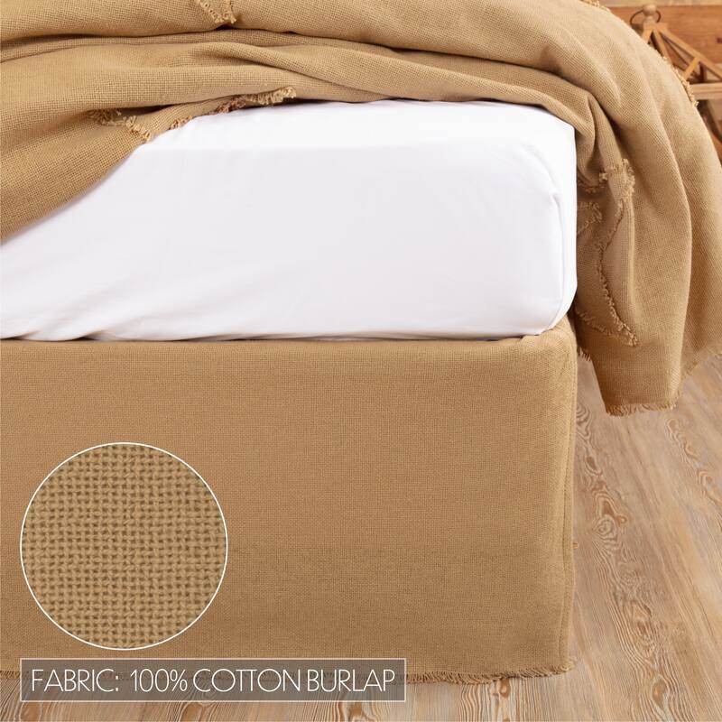 Burlap Fringed Bed Skirt - King