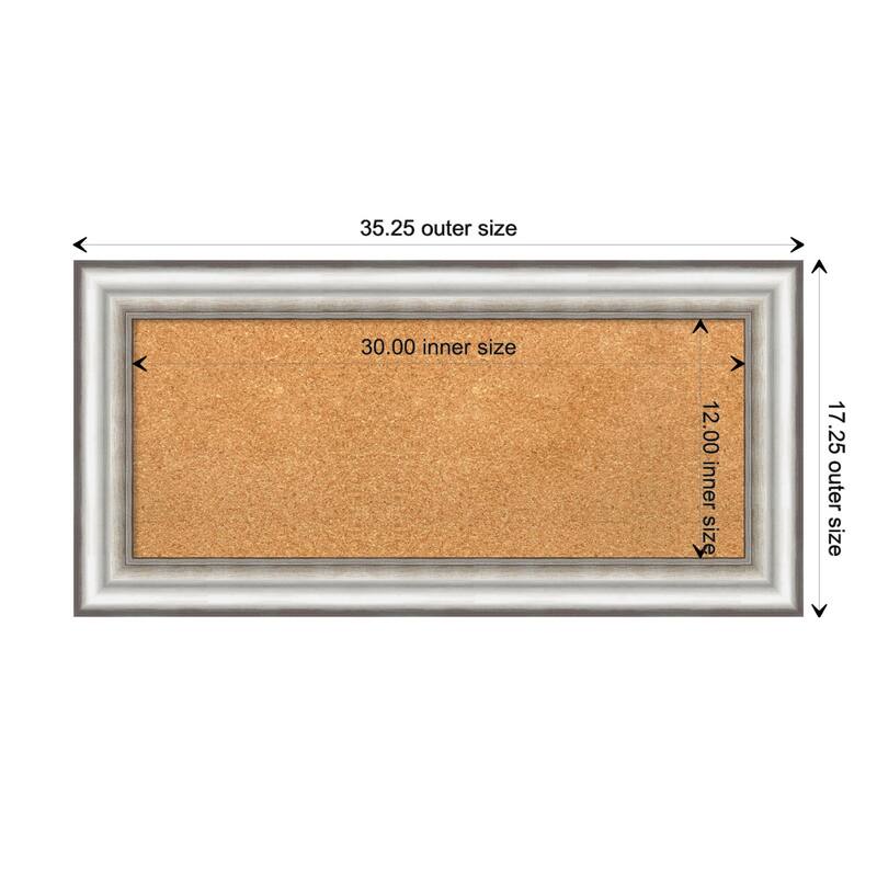 Salon Silver Framed Cork Bulletin Memo Board