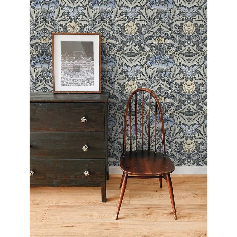 NextWall Acanthus Floral Peel and Stick Wallpaper