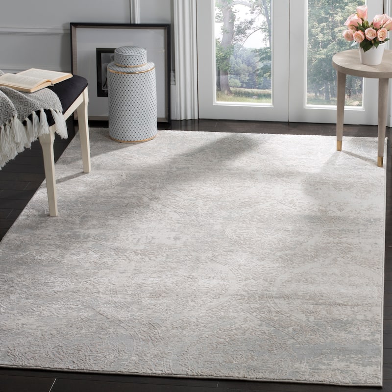 SAFAVIEH Princeton Belva Vintage Distressed Boho Oriental Polyester Rug - 4' x 6' - Grey/Beige