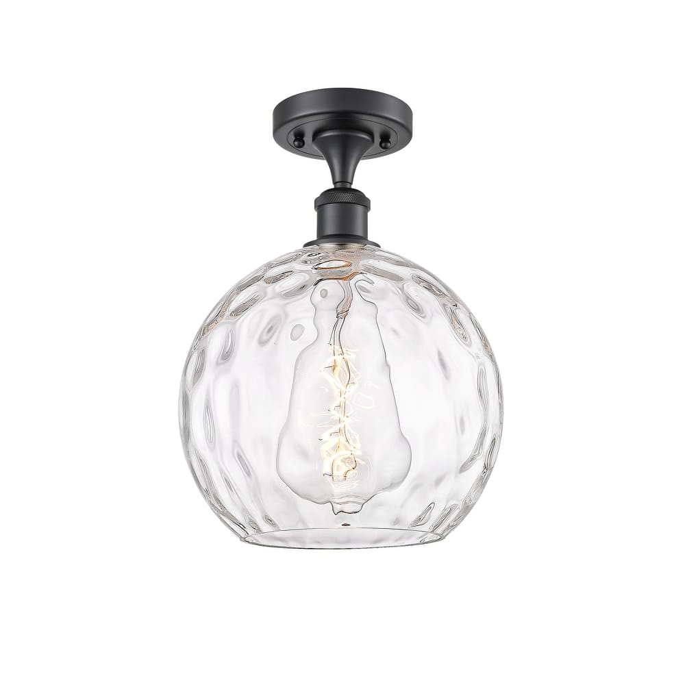 Innovations Lighting Athens Water Glass - 1 Light 10" Semi-Flush Mount