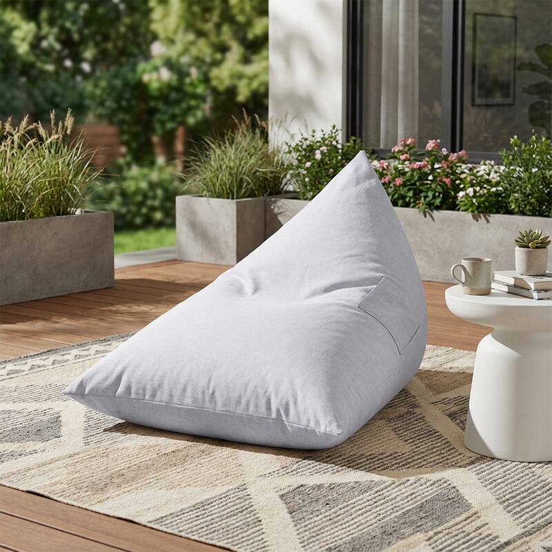 Christopher Knight Home - Arlene Modern Outdoor Upholstered Bean Bag Chair - Single - Gray