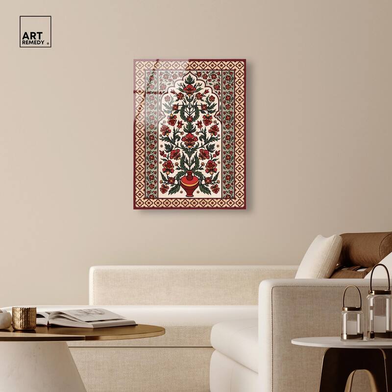Royal Floral Mat Acrylic by Art Remedy, Ready to Hang