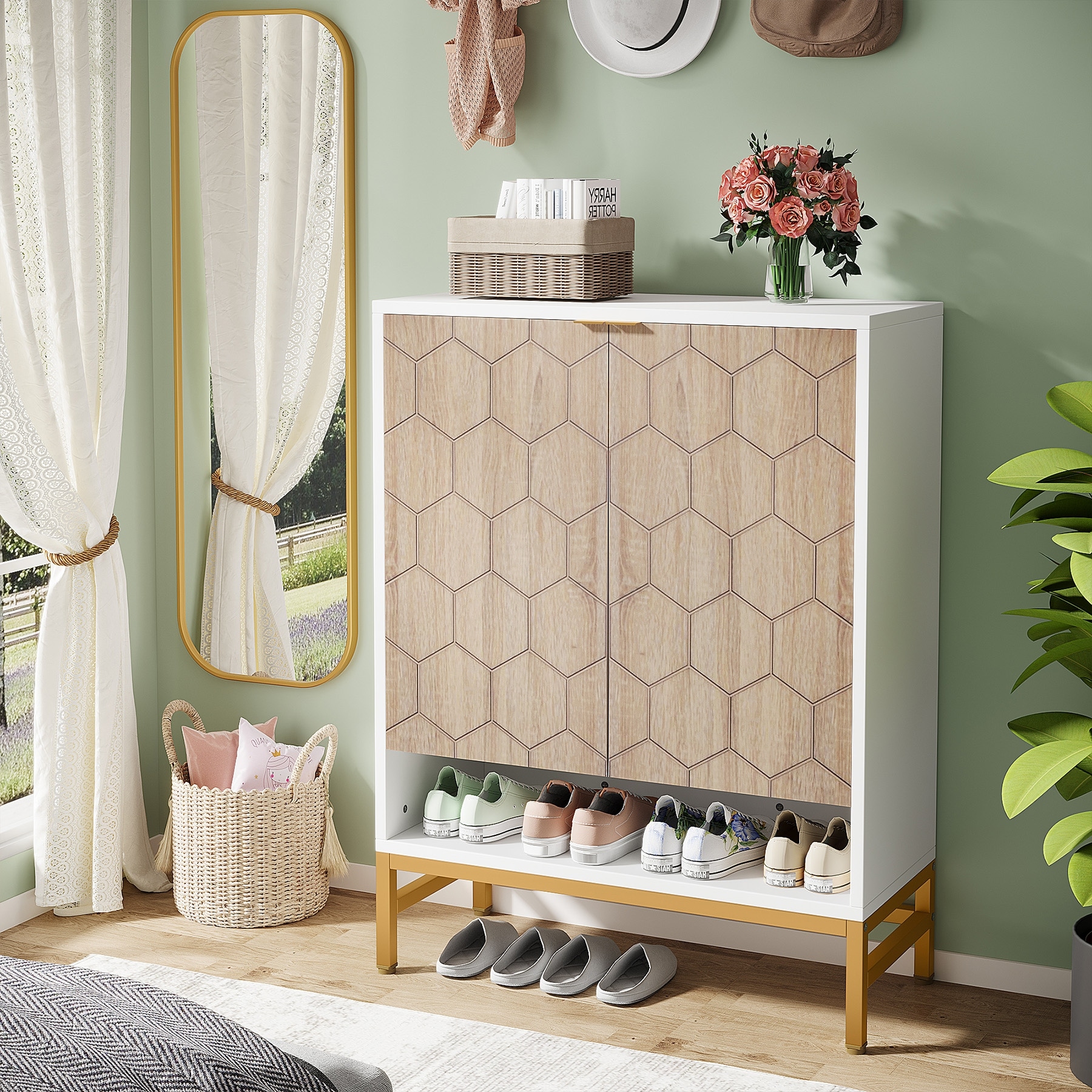 25 Pairs Shoe Cabinet with Doors Bed Bath Beyond 37280110
