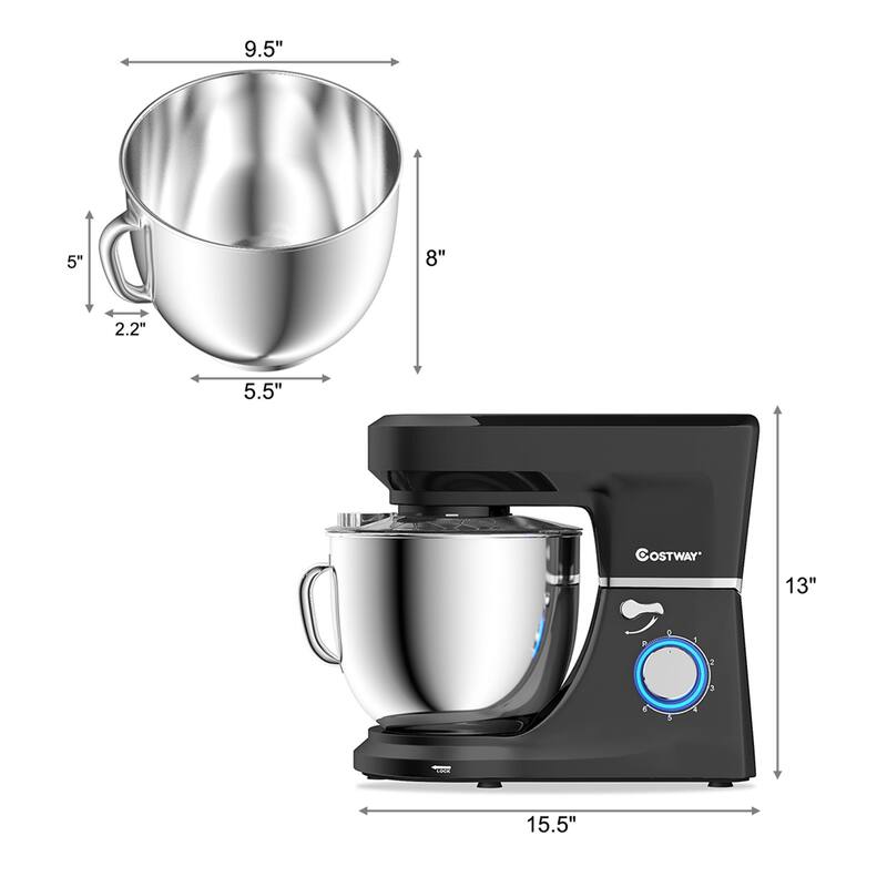 Stand Mixer 7.5 Qt 6 Speed Tilt-Head Electric Mixer with Beater