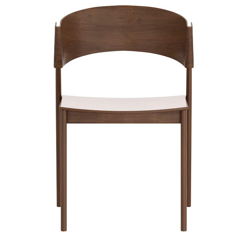 Mid-Century Modern Solid Wood & Oak Veneer Dining Chair, Set of 2