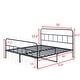preview thumbnail 4 of 8, Minimalist Metal Bed Frame Iron Slat Support Metal Platform Bed Frame for Bedroom Dorm, Square Tube Frame Design, King, Black