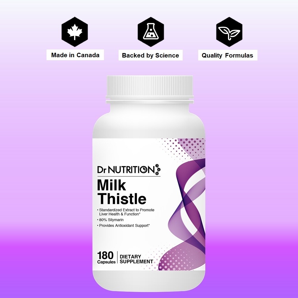 Dr Nutrition 360 Milk Thistle Promotes Liver Health And Function 180 Capsules 3 Months Supply Dietary Supplement Overstock 31789517