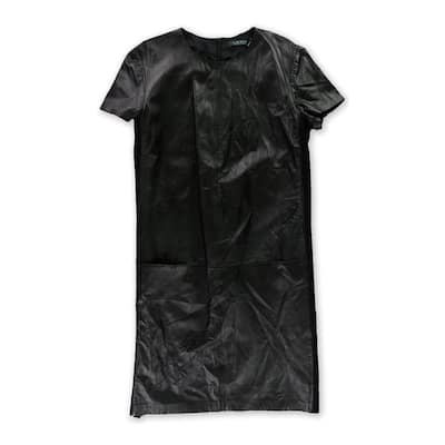 Ralph Lauren Womens Wool Panel Shift Dress,, Black, Large