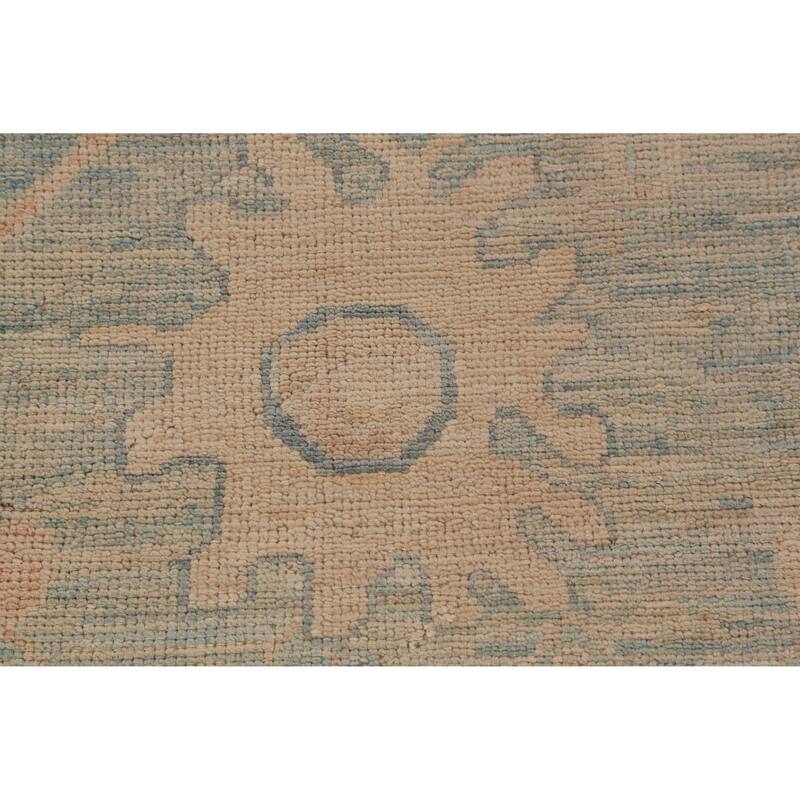 Hand Knotted Oriental 100% Wool Carpet Transitional All-Over Navy Blue & Blues Oushak Area Rug - 12' 2'' X 9' 6''