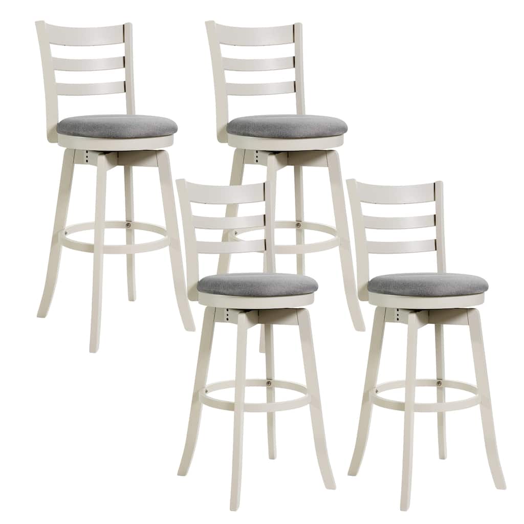 Gymax 30.5'' Swivel Barstools Set of 4 w/Backrest & Upholstered Seat