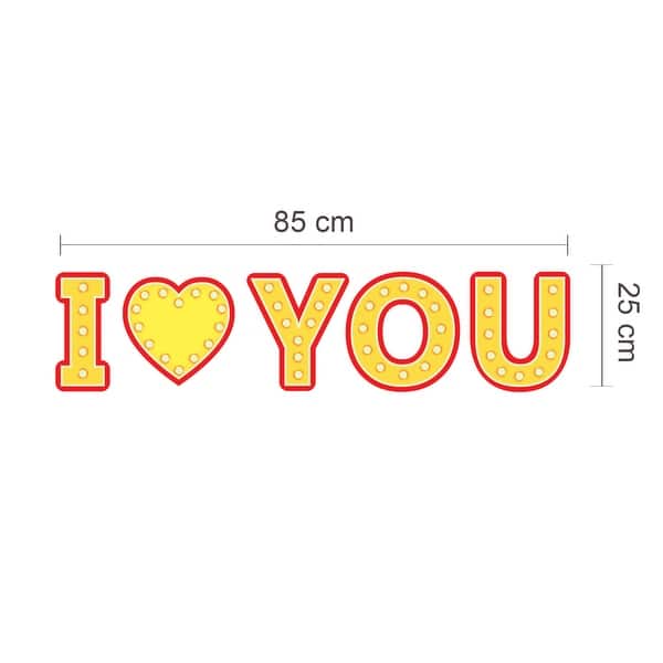 dimension image slide 1 of 3, Walplus Glow In Dark I Love You Bistro Lettering Wall Sticker Decor