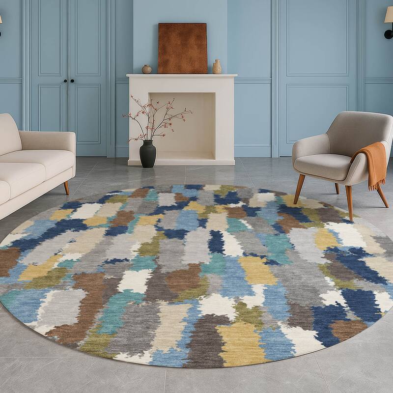 Machine Washable Indoor/ Outdoor Contemporary Stacks Chantille Rug