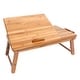 preview thumbnail 14 of 12, Foldable Bed Serving Tray Laptop Table Adjustable Height no-Flower Wood Color