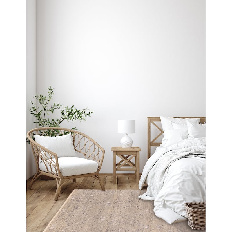 ECARPETGALLERY Hand-knotted Mystique Light Grey Silk, Wool Rug - 5' 10" x 9'