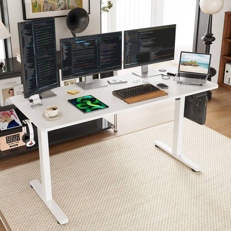 Electric Standing Desk Adjustable Height Sit Stand Home Office Desk With Splice Board