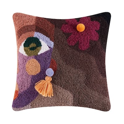 Ella Flower with Pom Poms & Tassel Earring Hook Pillow by Jungalow