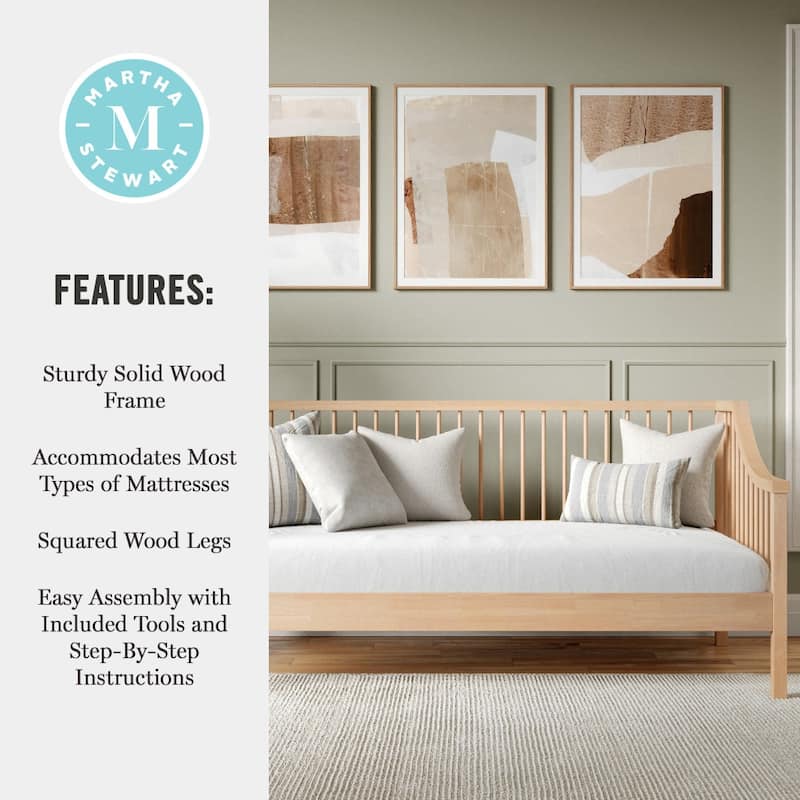 Martha Stewart Solid Wood Platform Daybed with Wooden Spindles
