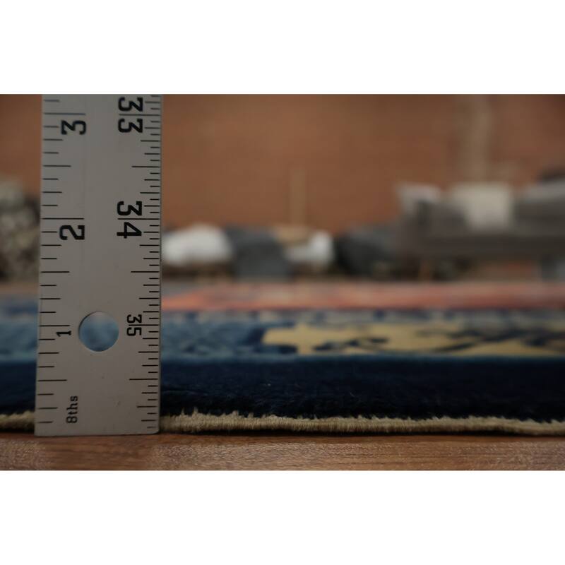 Hand Knotted Oriental 100% Wool Carpet Traditional Medallion Oranges & Rust Art Deco Area Rug - 8' 11'' X 6' 0''