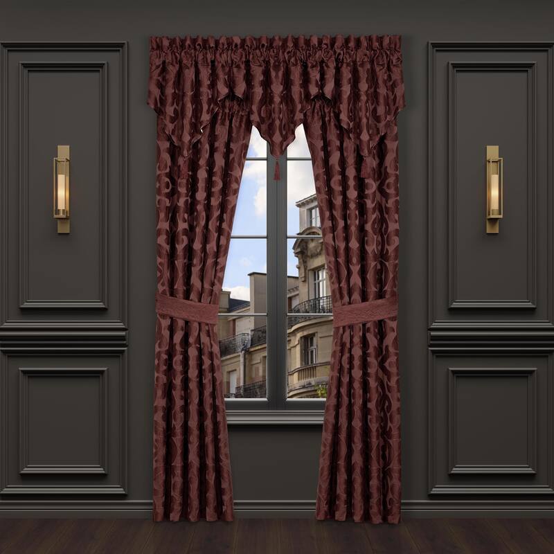 La Boheme Maroon Window Ascot Valance
