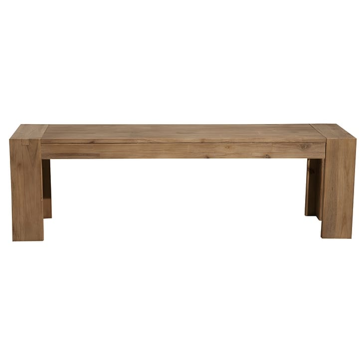 HomeRoots 58" Natural Distressed Solid Wood Dining Bench - 58