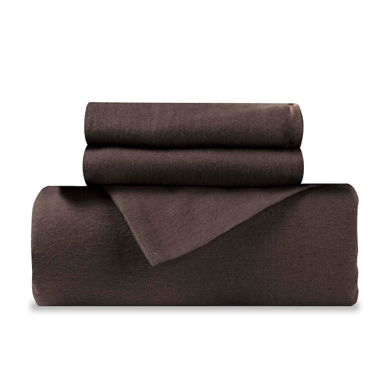 Superior Classic Solid Flannel Cotton Duvet Cover Set