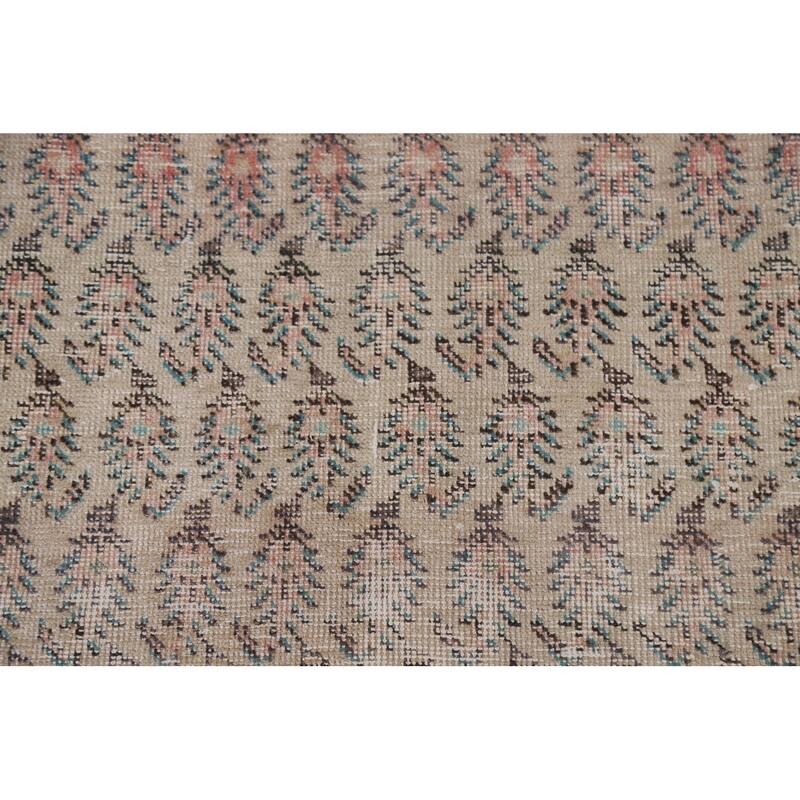 Hand-knotted Distressed Boteh Botemir Persian Area Rug Wool - 7'6" x 10'7"