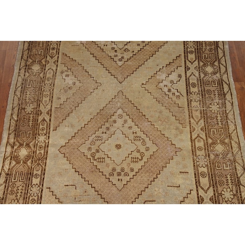 Pre-1900 Antique Vegetable Dye Khotan Rug Hand-Knotted Wool Carpet - 5'7"x 10'7"