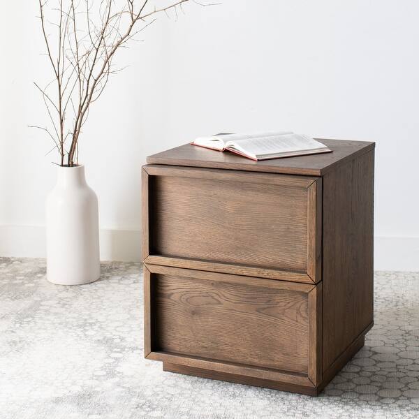 Shop Safavieh Couture Zeus 2 Drawer Nightstand Natural Overstock 27544716
