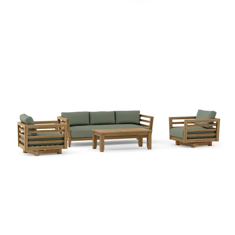 Cordoba Deep Seating 4-Piece Swivel Set - Cast Sage
