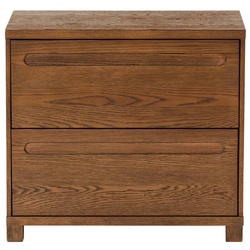 SAFAVIEH Couture Tobiette 2 Drawer Wood Nightstand - Medium Oak