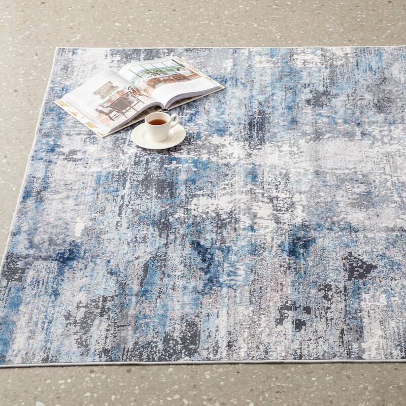 Glitzhome Modern Abstract Distressed Indoor/Outdoor Area Rugs