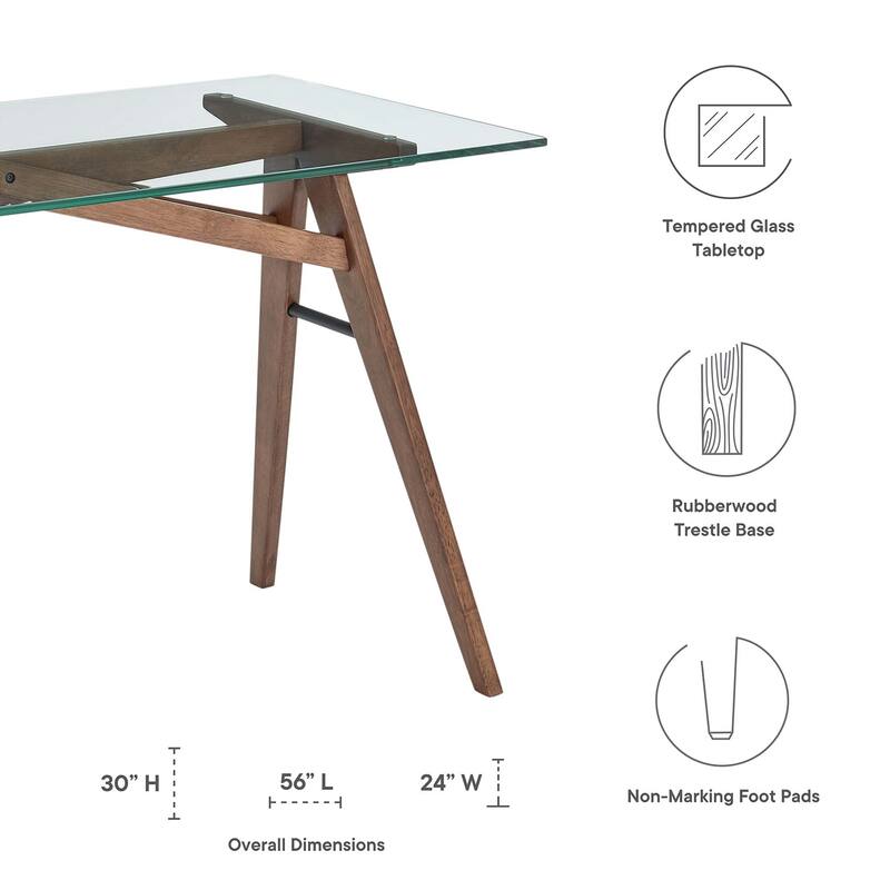 Steadfast Glass-Top Glass Top Office Desk
