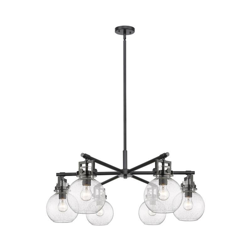 Innovations Lighting Downtown Urban - Newton Sphere - 6 Light 26" Stem Hung Chandelier