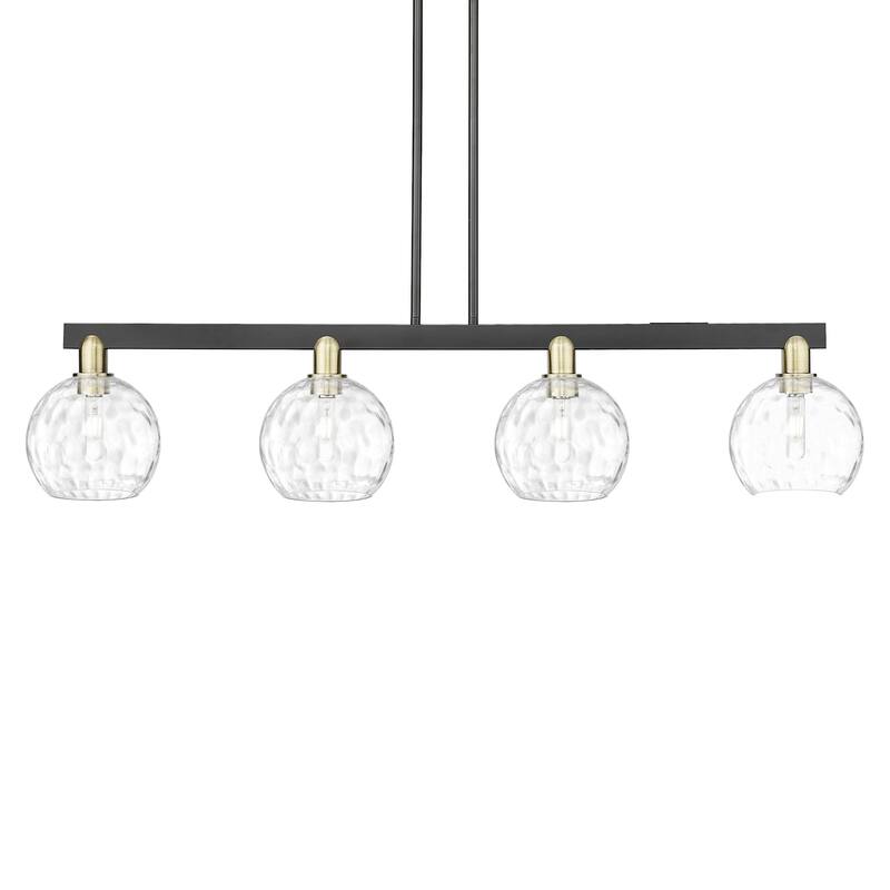 Innovations Lighting 716-4I-11-51 Athens Water Glass Linear Athens - Black Antique Brass / Clear Water Glass