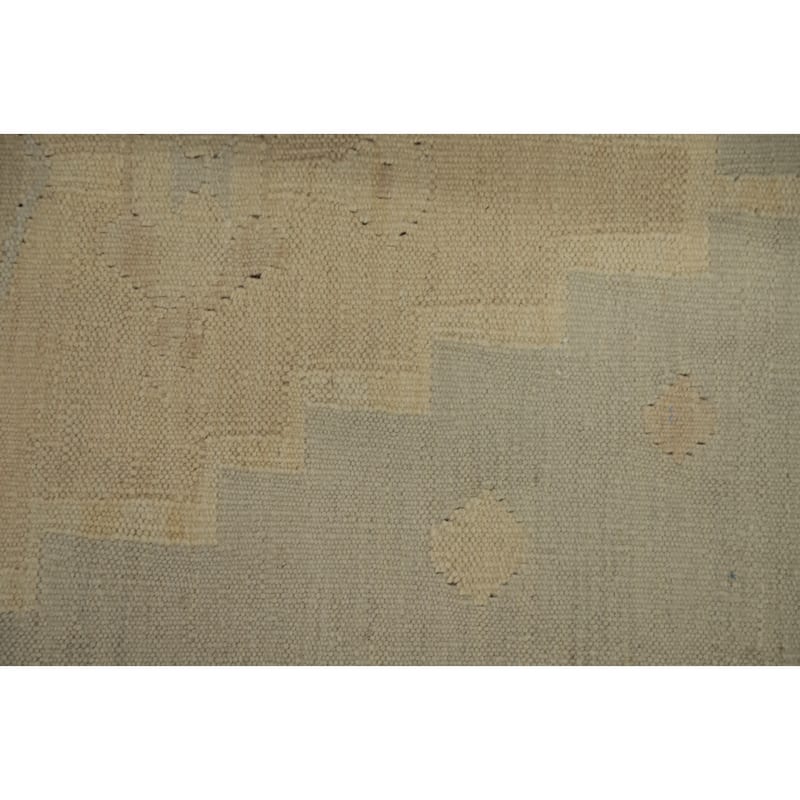 Hand Woven Oriental 100% Wool Carpet Southwestern Tribal Greys & Charcoal Kilim Runner Rug - 7' 9'' X 2' 0''