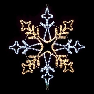 30 Inch Cool White and Warm White LED Rope Light Snowflake Motif - Bed ...