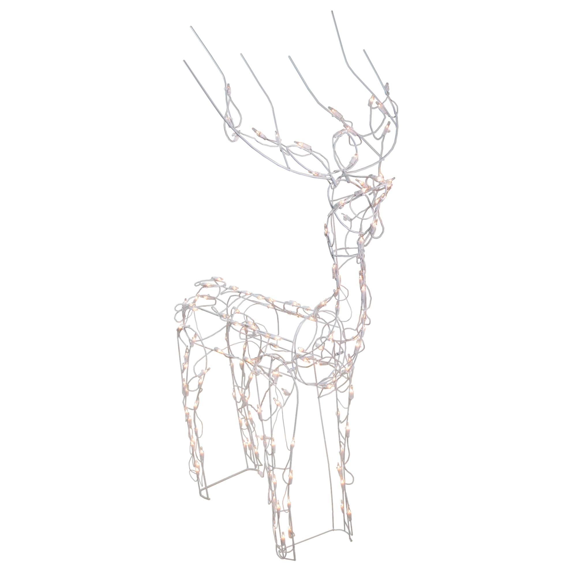 Shop 46in Lighted White Standing Buck With Animated Head Outdoor