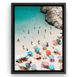 Americanflat - A Day At The Beach by Gal Design Floating Canvas Frame - Modern Wall Art Decor